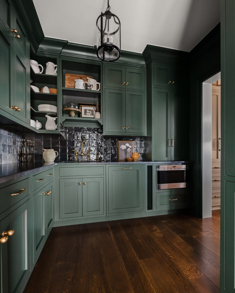 Luxury Kitchen Design, luxurious kitchen, colorful cabinetry, textured backsplash, and functionality with Town & Country Design by Tori Sikkema Photography