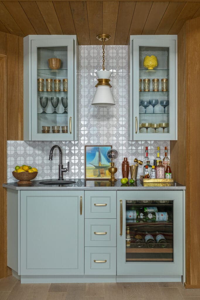 Editorial interior photograph of a coastal living space emphasizing texture and light