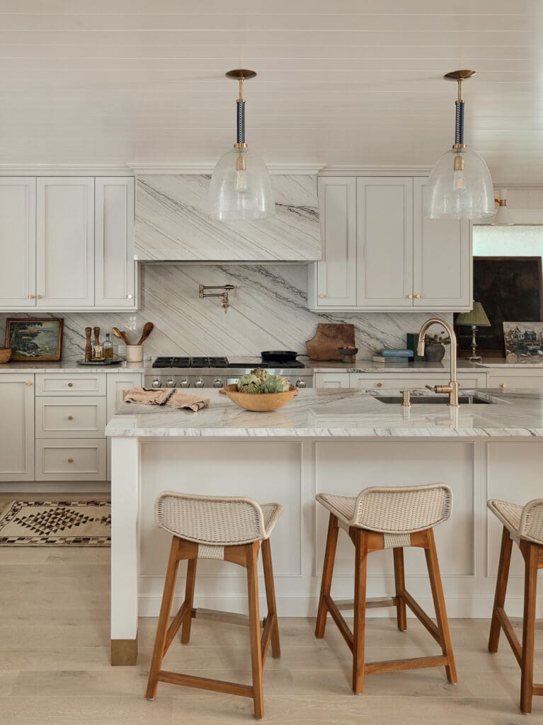 Editorial interior photograph of a coastal living space emphasizing texture and light